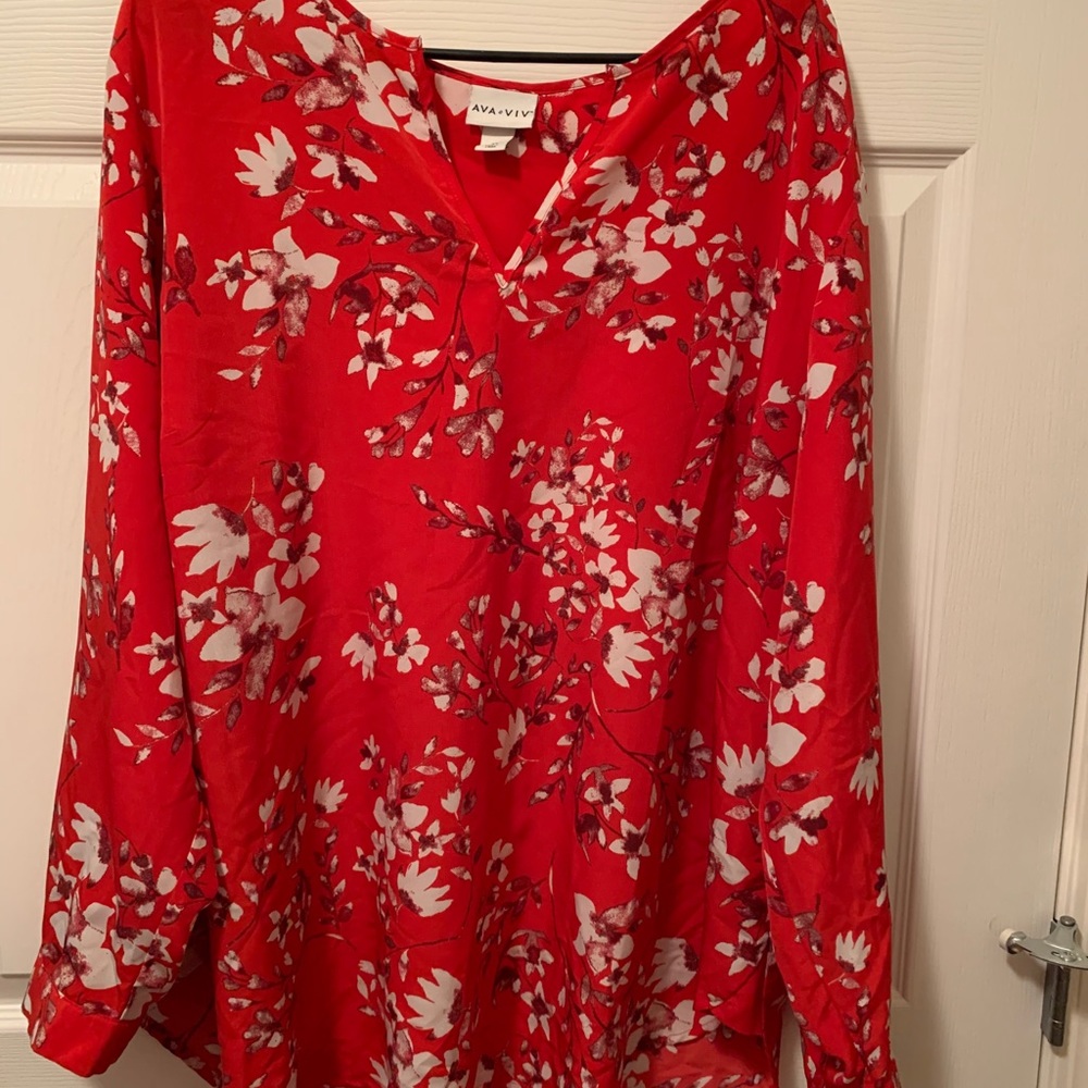 Ava & Viv long sleeve cherry blossom blouse